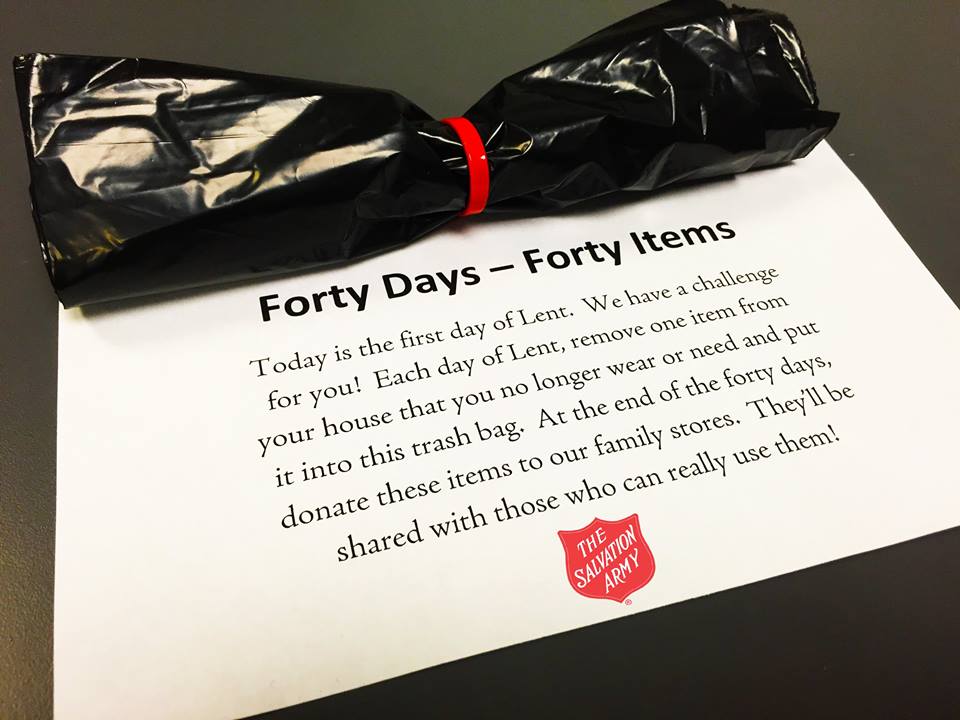 Donate to the Salvation Army for Lent: 40 Days, 40 Items