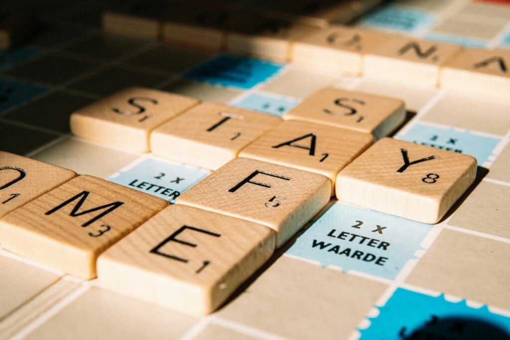 scrabble tiles spelling stay safe